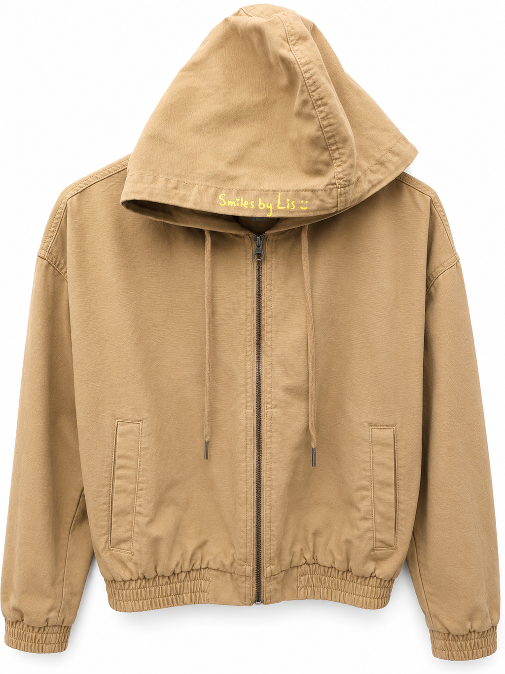 Happy Hoodie – Hand-Painted Smiley Face Jacket ☀️💛