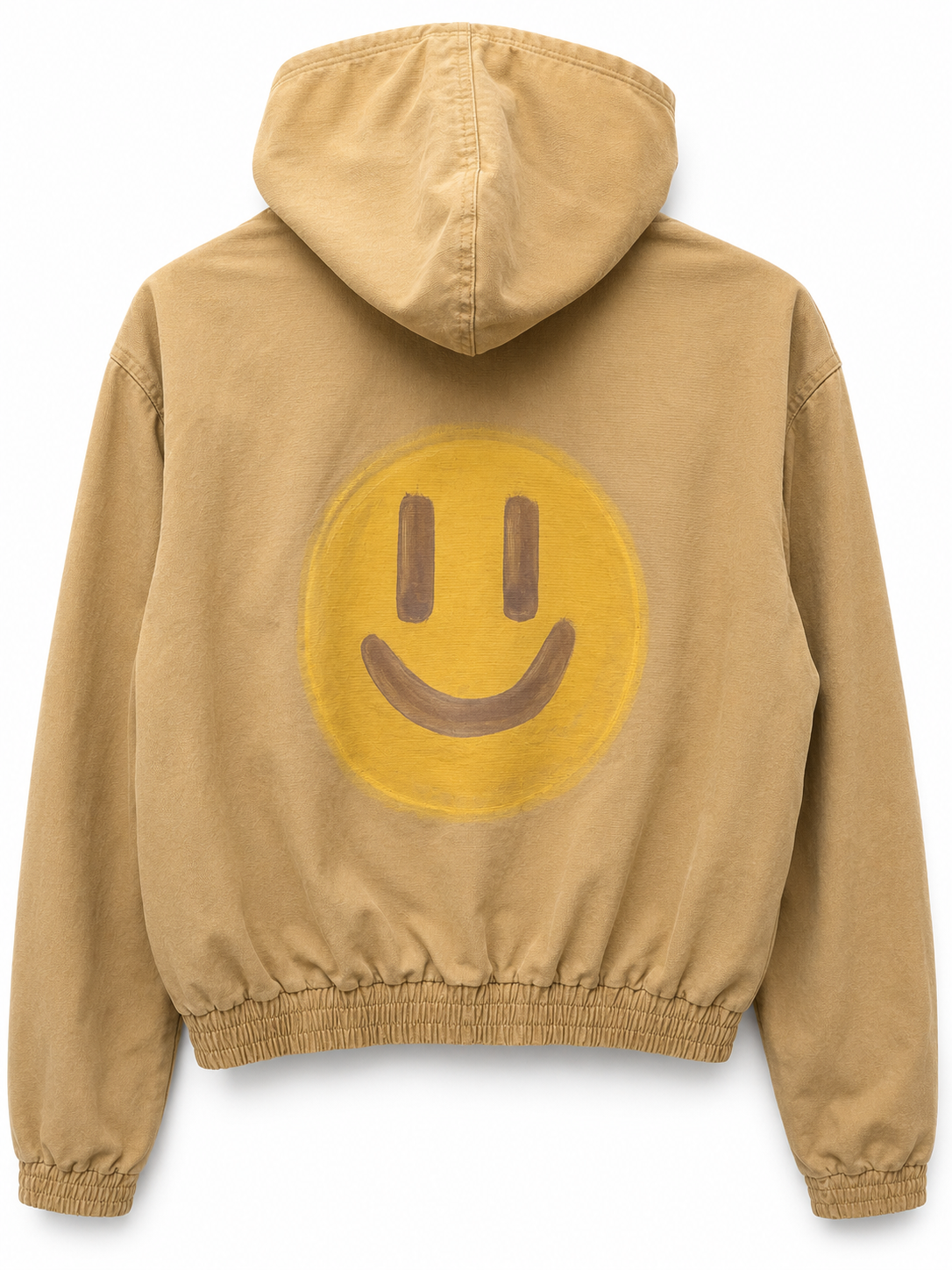 Happy Hoodie – Hand-Painted Smiley Face Jacket ☀️💛