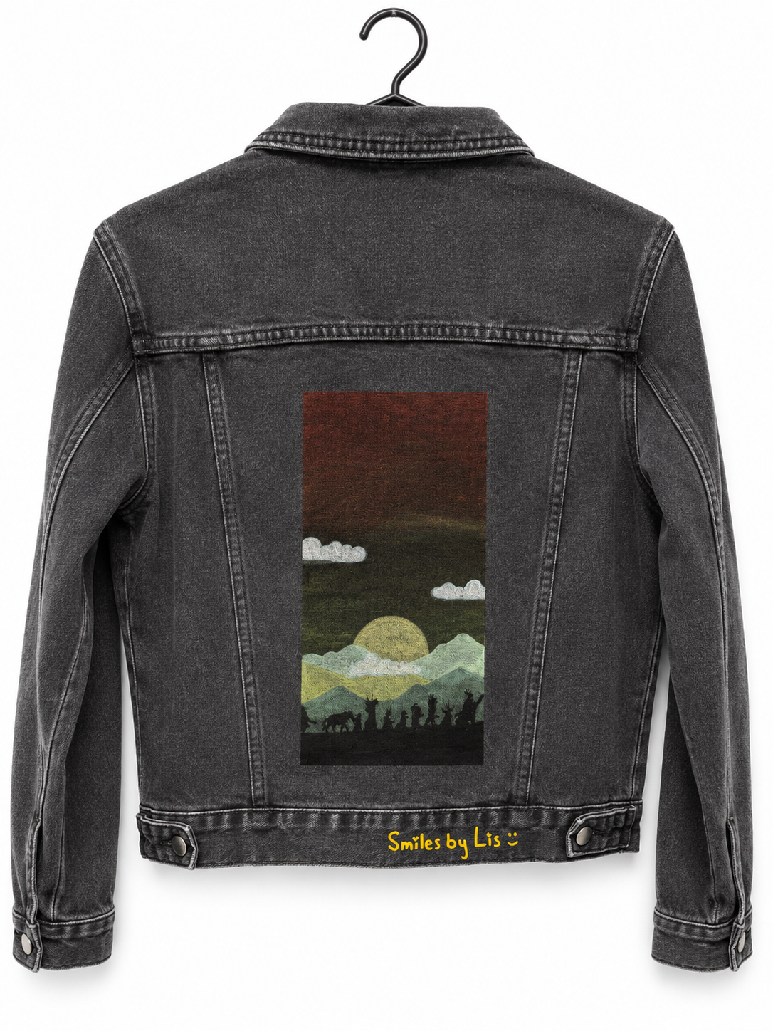 Hike Horizon Hand-Painted Denim Jacket