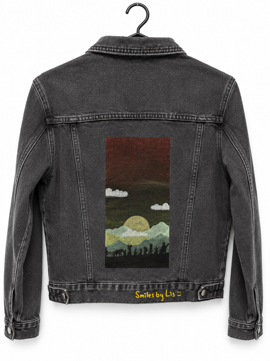 Hike Horizon Hand-Painted Denim Jacket