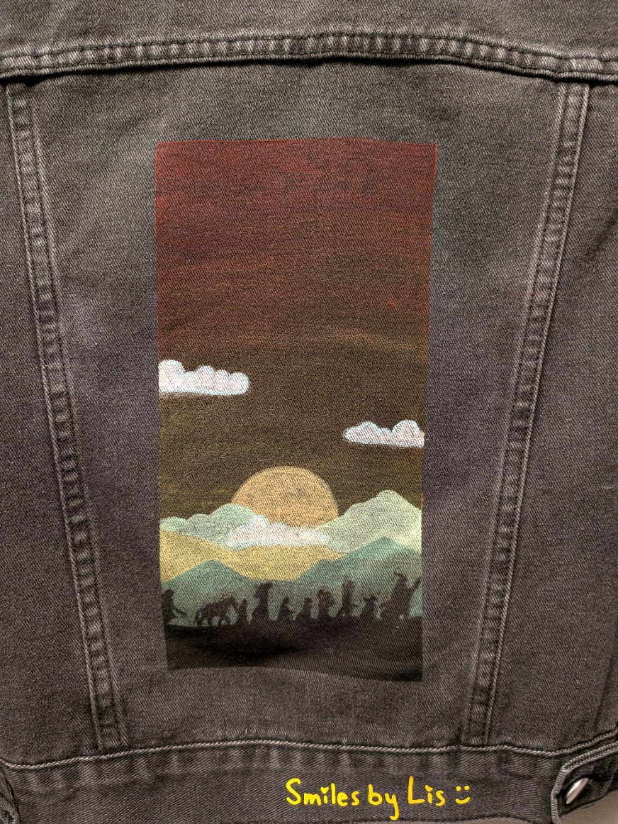 Hike Horizon Hand-Painted Denim Jacket